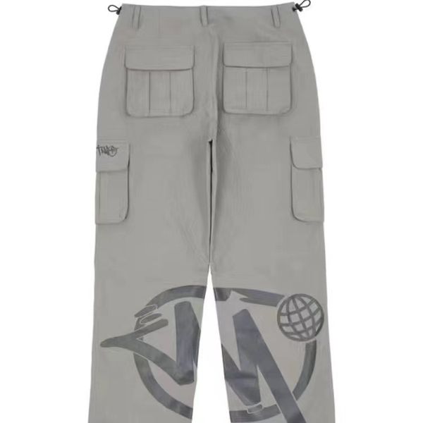 

2023 men's pants minus two cargos casual loose straight wide leg trouser streetwear y2k retro high street trend punk rock joggers nw9t, Black