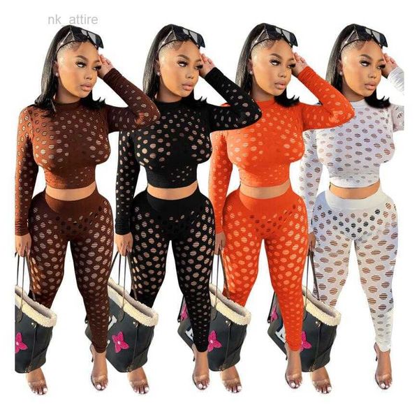 

designer fall winter outfits women tracksuits two piece sets ripped sportswear long sleeve pullover shirt and pants casual holes sweatsuits, Gray