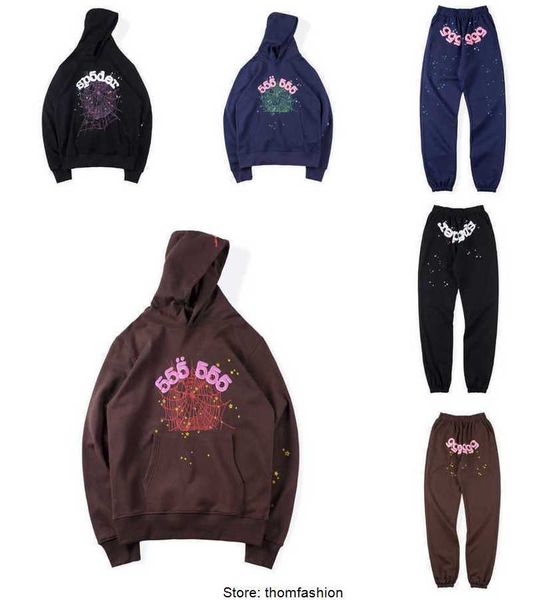 

23gg designer pullover sp5der young thug 555 hoodies spider hoodie senior classic leisure multicolor autumn winter men hooded printing web s, Black