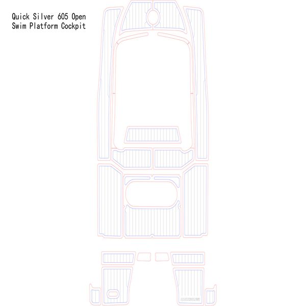 

quick silver 605 open swim platform cockpit boat eva faux teak deck floor pad
