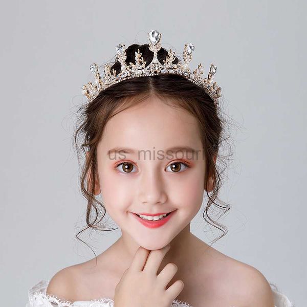 

other fashion accessories children's crown tiara princess girl crown crystal headband golden girl birthday hair accessories popular cut, Silver