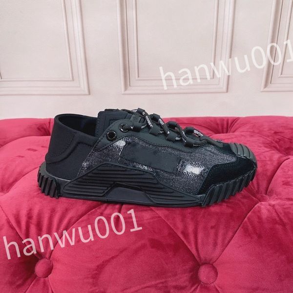 

designer womens mans casual shoes fashion genuine leather letters printed woman runway trainers sneakers, Black