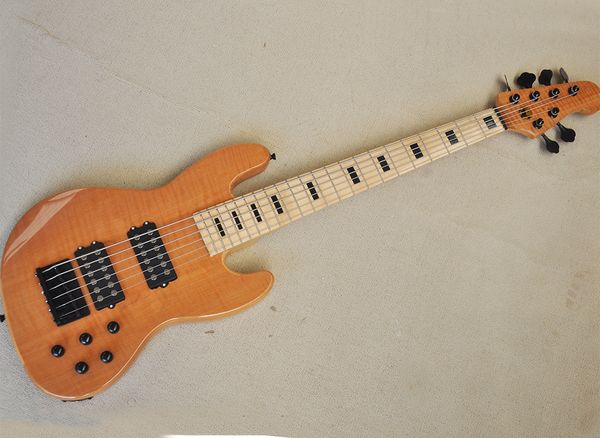 

6 strings ash electric bass guitar with active circuit maple fingerboard 22 frets