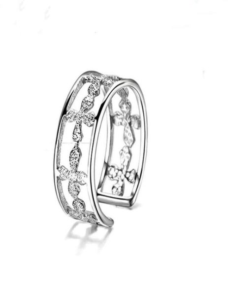 

hbp fashion poetry pendant jewelry women039s micro inlaid diamond hollow work wide ring opening adjustment8586729, Silver