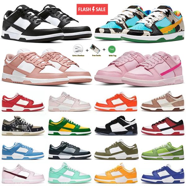

2023 casual shoes for men women flat low platform sneakers reverse panda white black triple pink unc rose whisper medium olive gai mens trai