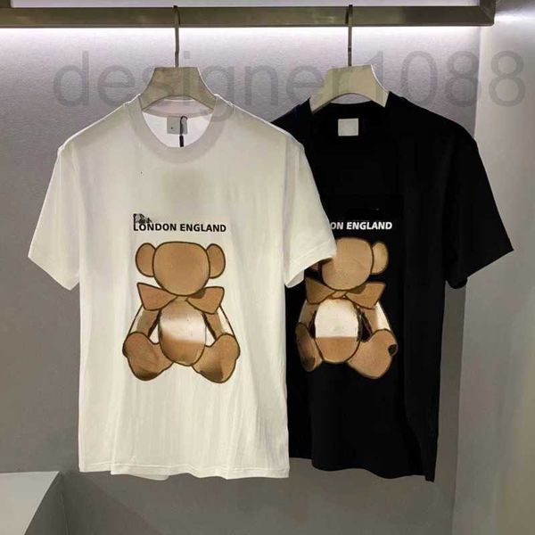 

designer mens short sleeve t shirt summer sweatshirt burb men women round neck t-shirt 100% cotton loose tees bear print luxury tshirts 5xl, White;black