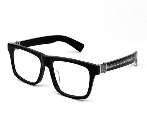 

new vintage eyeglass square frame design chr glasses prescription steampunk style men transparent lens clear protection eyewear6264224, Black