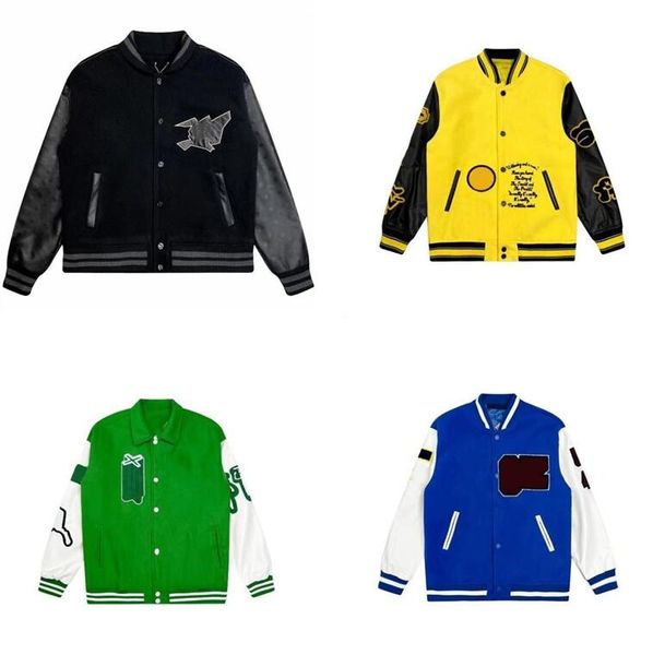 

men's jackets baseball uniform women's jacket highs quality casual fashion brand couples men women varsity coats designer jacket, Black;brown
