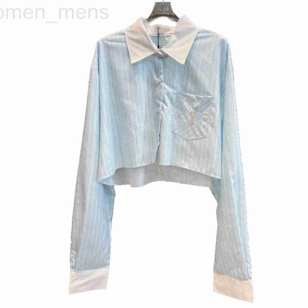 

women's blouses shirts designer stripe t shirt women long sleeve tees lapel neck summer casual breathable 13uh, White