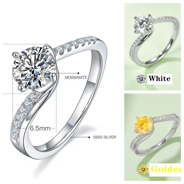 

fashion luxury love band ring designer rings for couple sterling silver new style moissanite rings personalized women ring torsion arm embra, Golden;silver