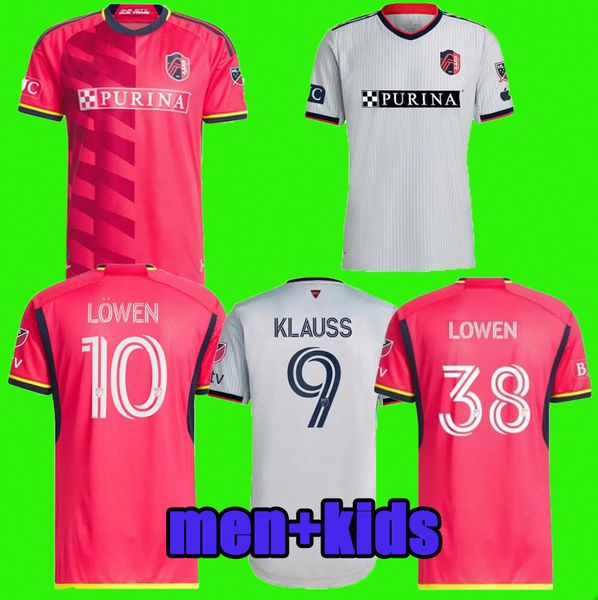 

2023 2024 st. l ouis city soccer jerseys mls home away st louis''red' sc white nilsson klauss 9 nelson gioacchini vassilev be, Black