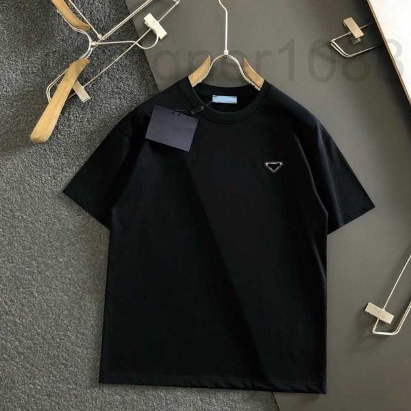 

designer fashion sweatshirt men women t shirt round neck pullover tee metal triangle mens short sleeved shirts summer cotton tshirt zg0y, White;black