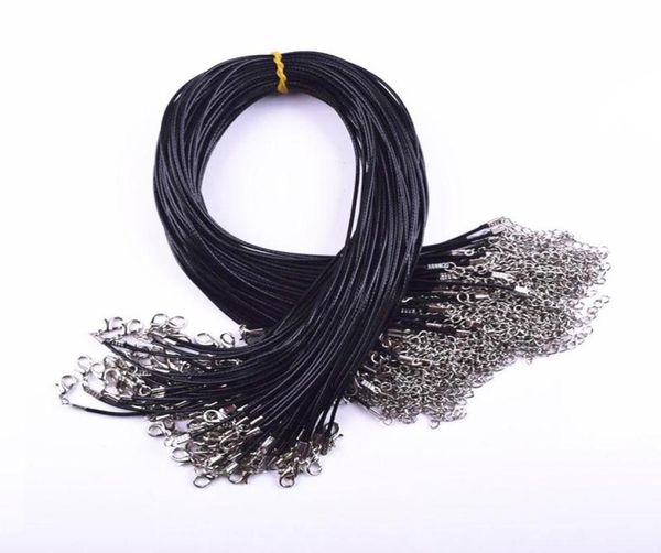 

20 pcslot real handmade leather adjustable braided rope necklaces pendant charms findings lobster clasp string cord 2 mm1183044, White;red