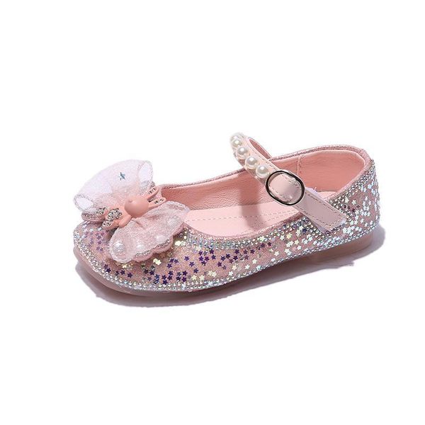 

sneakers kids shoes children casual baby girls sequin princess spring autumn bowknot diamond leather performance f13729, Black;red