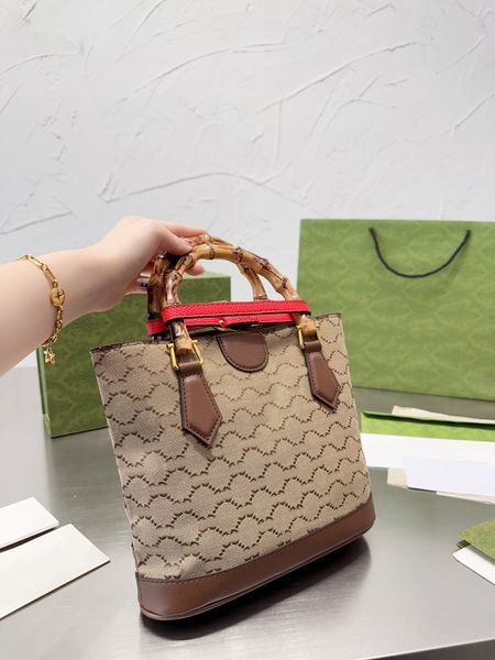 

tz luxury quality diana bamboo handle handbag designers tote bag shopping bag vintage hardware shoulder bags womens purse fashion pochette c
