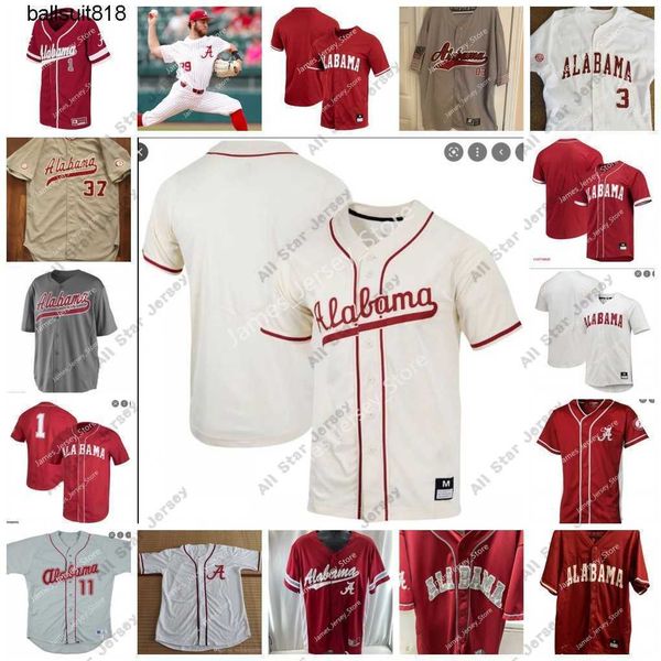 

college baseball wears alabama crimson tide baseball jersey jimmy nelson alex avila mikey white cody henry jett manning brock love 2 john tr, Black