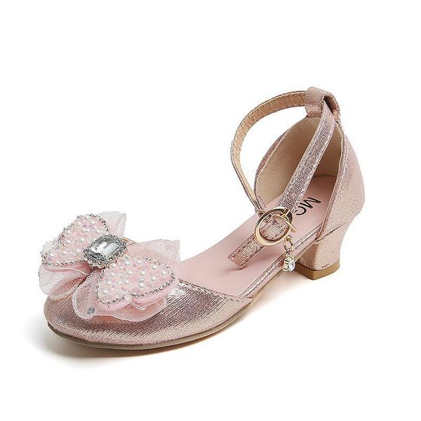 

sandals baby shoes summer child girls high heel princess spring bowknot diamond fashion f11396, Black;red