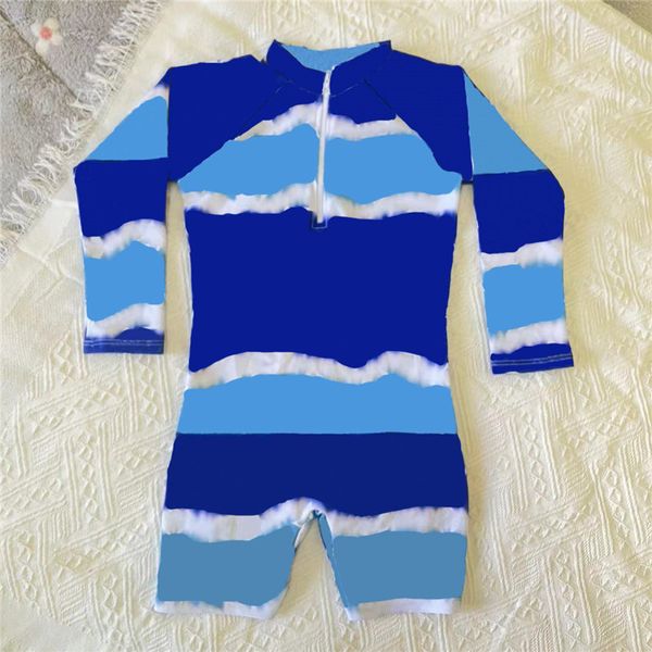 

kids designer swimwear baby girls boys swimsuits child summer sunscreen swimwear bathing jumpsuit long sleeve costume beachwear, Black