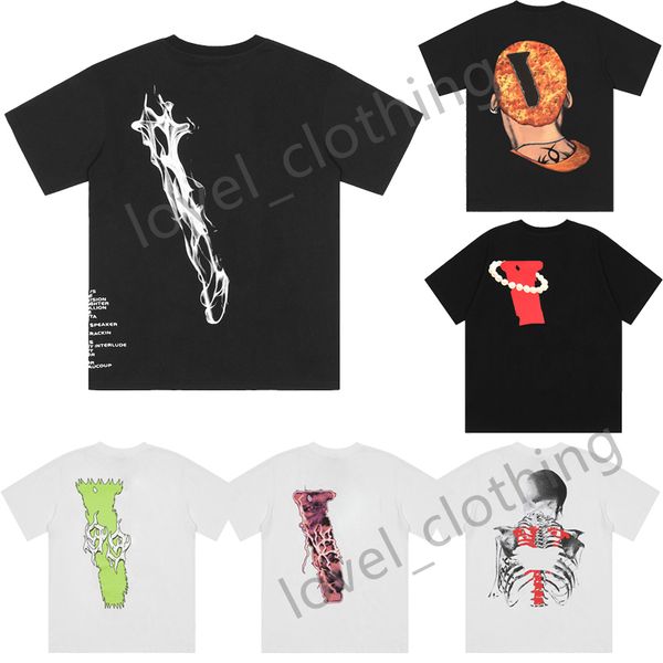 

designer vlonse mens women t shirts summer high street fashion leisure loose cottons print luxurys trend couple clothing size s-xl, White;black