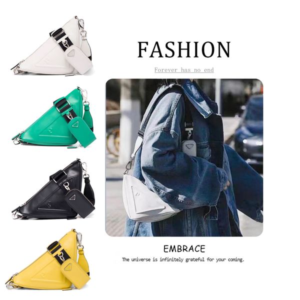 

genuine leather triangle clutch bags womens mens luxury prad designer shoulder bag cross body handbags sport classic pochette the tote bag h