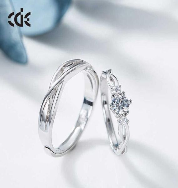 

s925 sterling silver drink time couple ring fashion set zircon3029160