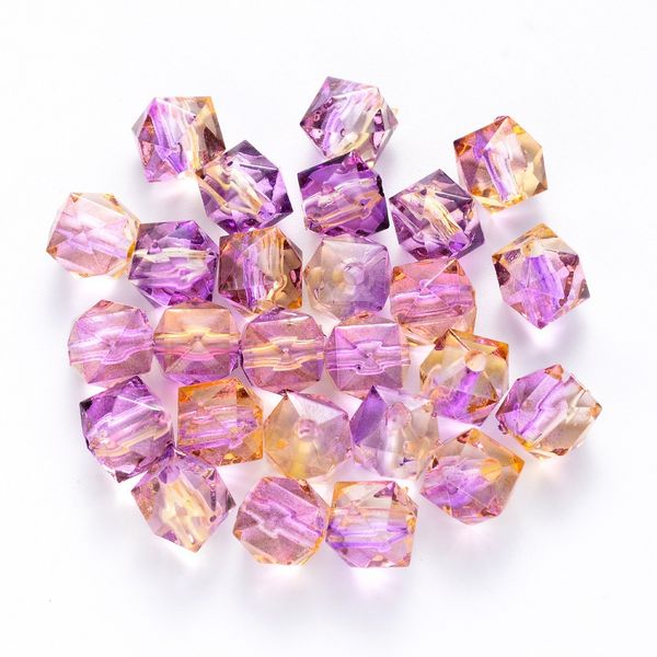 

explosive polygon two-color spray painted acrylic handmade beaded jewelry accessories diy necklace production wholesale, Black