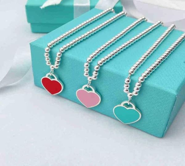 

tif love heart enamel pendant necklace s925 sterling silver love necklace light luxury niche design necklace valentine039s day9512399