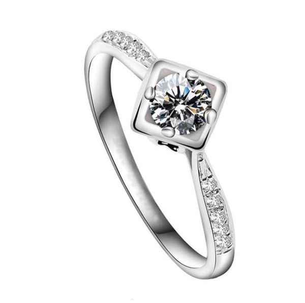

hbp fashion luxury sweet base heartshaped hollow out special square super flash zircon temperament fine diamond ring5054901, Silver