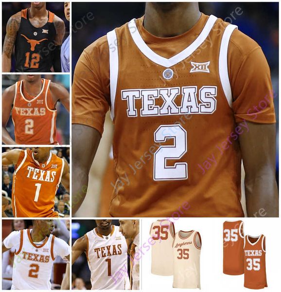 

texas longhorns basketball jersey ncaa college durant greg brown andrew jones will baker courtney ramey gerald liddell matt colem, Black;red