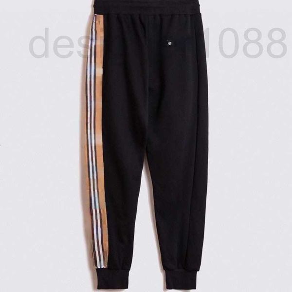 

designer burb mens pants designer sweatpants classic plaid splice men women casual trousers uxnk, Black