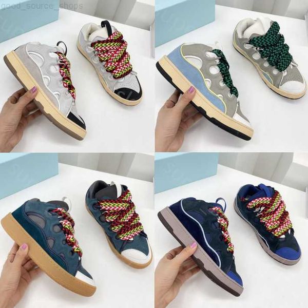 

designer shoes classic casual shoes curb sneakers multicolor nappa calfskin rubber platform luxury men women sneaker leather mesh woven size, Black