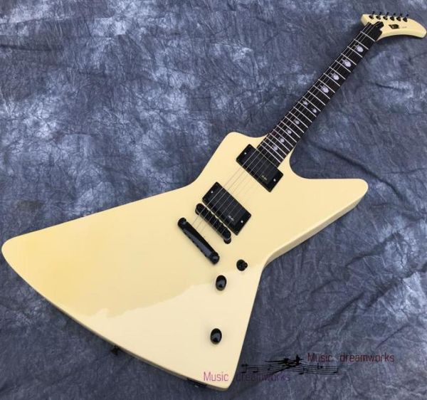 

rare heavy metallic james hetfield mx220 signature cream white explorer electric guitar eet fuk fingerboard inlay copy emg picku1405492