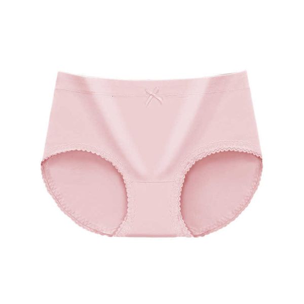 

2023 new xiqi women's underwear silk bottom solid color breathable mid-waist girls' briefs, Black;pink