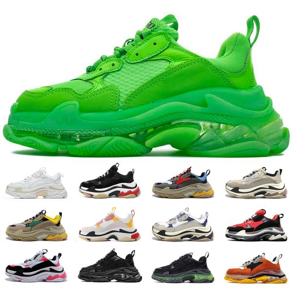 

triple s sneaker luxury designer casual shoes men women black white blue red green yellow bred mens platform trainer