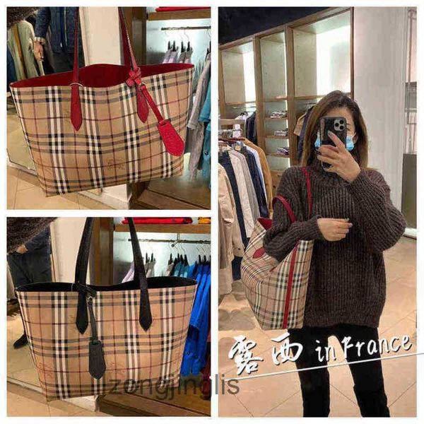 

designer war checkered classic authentic ladies horse printed bag burbrerys doublesided tote shopping one portable womens shoulder bags g8f0