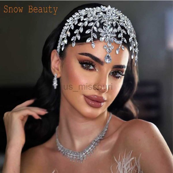 

other fashion accessories dz009 bridal forehead headband women headdress bridal hair accessories tiara crystal head jewelry headpiece party, Silver