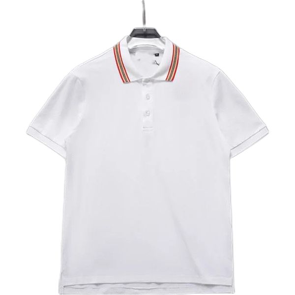 

2023 design polo shirts for men slim fit white mens t shirt fashion clothes cotton tee luxury polos, White;black