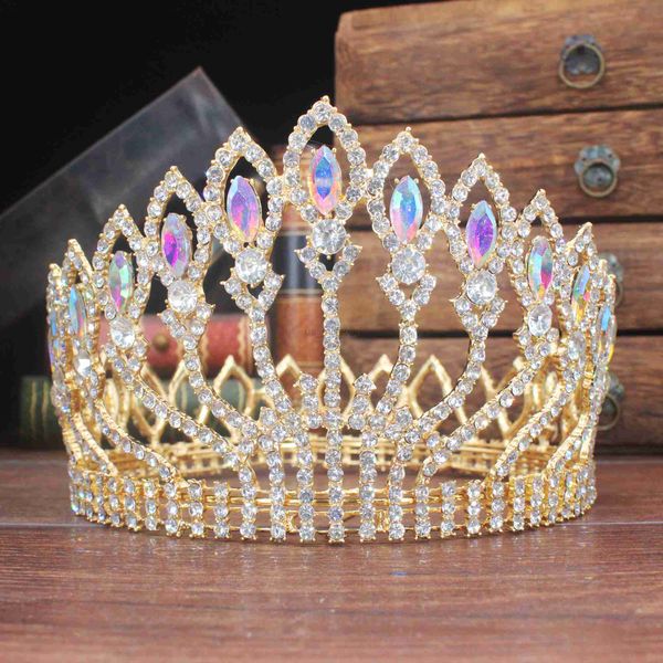 

other fashion accessories crystal baroque tiara crowns rhinesotne queen bridal diadem women pageant prom headpiece wedding hair jewelry acce, Silver