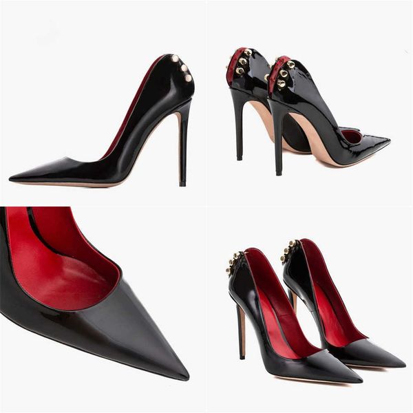 

sandals black patentleather women shoes high heel wedding for stiletto pointed toe pumps 230406