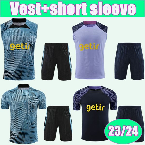 

2023 2024 kane hojbjerg son training wear short sleeve kit soccer jerseys skipp richarlison perisic romero kulusevski lucas football shirt v, Black
