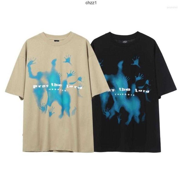 

men's t shirts oversize short sleeve shirt summer aemrican high street alien print vintage t-shirt casual y2k o-neck streetwear teesrlm, White;black