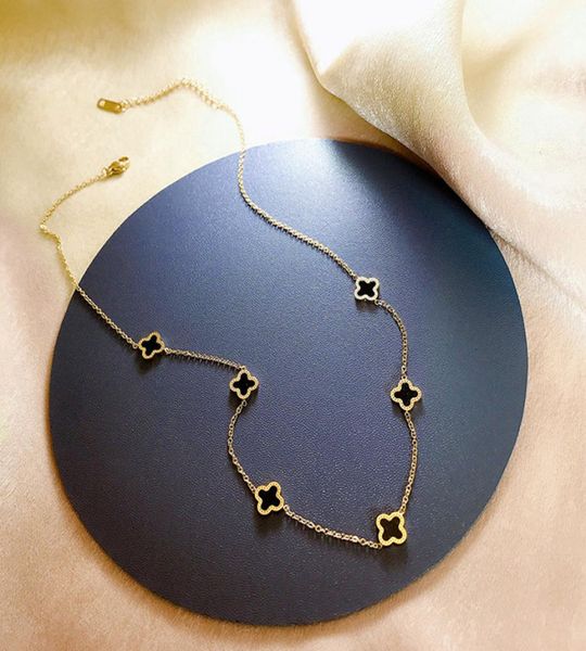 

handmade clover pendant necklace 18k gold plated stainless steel jewelry for gift8107378, Silver
