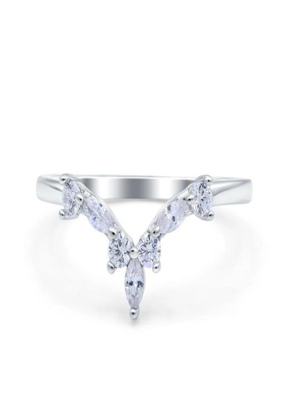 

v shaped 925 sterling silver women ring crown couple rings engagement wedding designer jewelry anniversary gifts trendy fashion 222557525