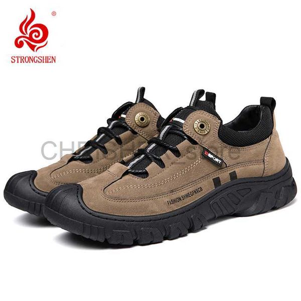

other sporting goods strongshen men casual tactical boots leather outdoor hiking shoes breathable sneakers non-slip mountain shoes men hunti