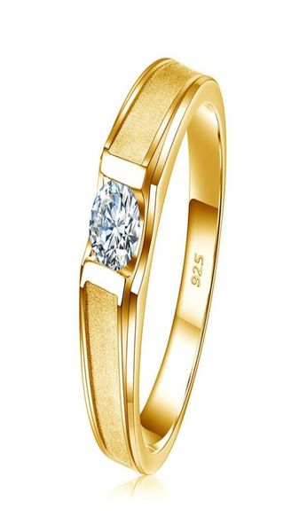 

cluster rings classic 1ct 100 925 sterling silver moissanite for men yellow gold color wedding bands luxury trend man jewelry9090164, Golden;silver