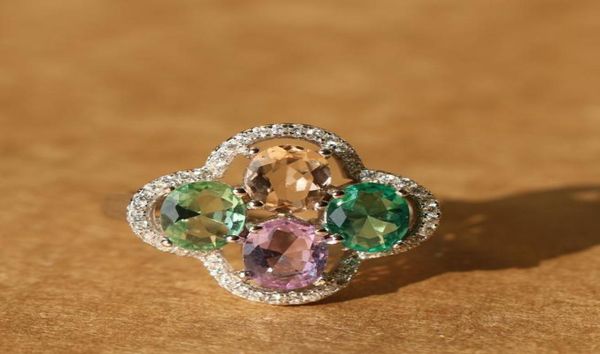 

fashion crystal sterling silver rings 2018 temperament fashion flower ring women cz zircon ring retro jewelry christmas gift9734419