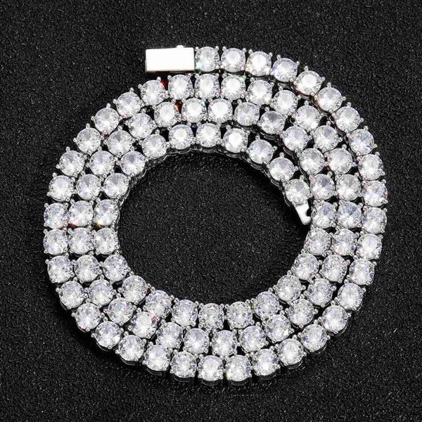 

wholesale vvs moissanite tennis chain iced out fine necklace, Silver