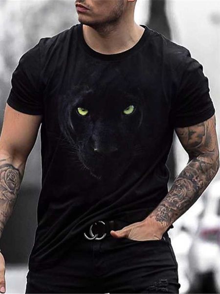 

mens t-shirt tee shirt tee graphic animal crew neck green blue purple yellow brown 3d print plus size casual daily short sleeve clothing app, White;black