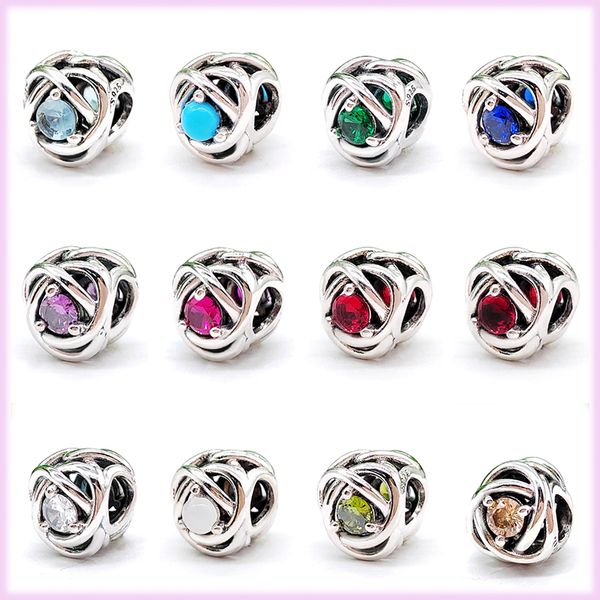 

925 sterling silver pandora charm luxurious purple eternal round charm bracelet fashion girl jewelry delivery, Bronze;silver