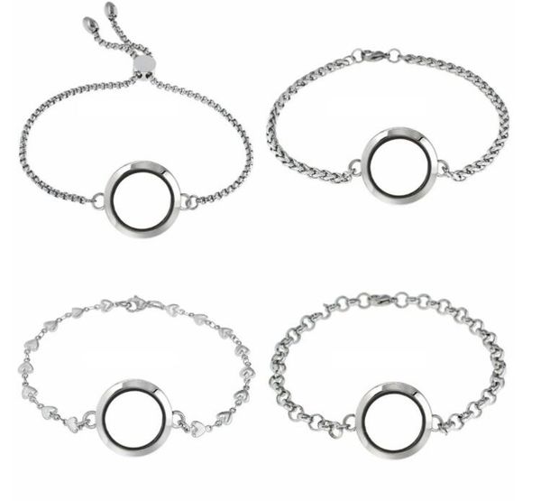 

1pc stainless steel twist floating locket glass memory locket 20mm 25mm 30mm for bracelet jewelry making, Bronze;silver